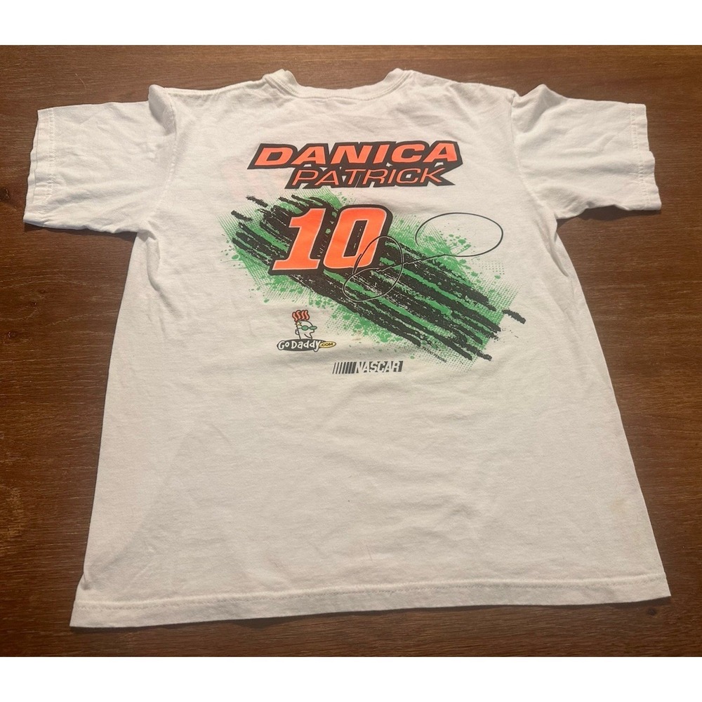 Vintage Danica Patrick #10 Go Daddy NASCAR Shirt White T-Shirt Size M